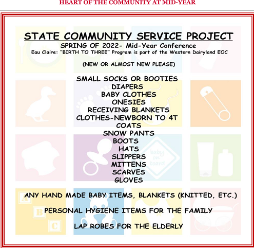 STATE COMMUNITY SERVICE PROJECT-SPRING OF 2022-Western Dairyland EOC
